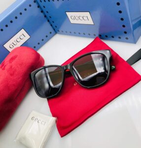 Gucci GG0417SK 001 Square Sunglasses for Men and Women, Black Acetate Frame with Iconic Green Red Web Stripe, Solid Black UV400 Protection Lenses, 56mm
