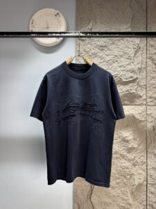 Louis Vuitton Unisex Embroidered Monogram Oversized T-Shirt, Navy Blue, Luxury Casual Short Sleeve Top
