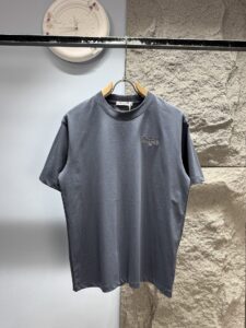 Dior Unisex Vintage Patch Logo Oversized T-Shirt, Charcoal Grey, Retro French Luxury Casual Short Sleeve Top